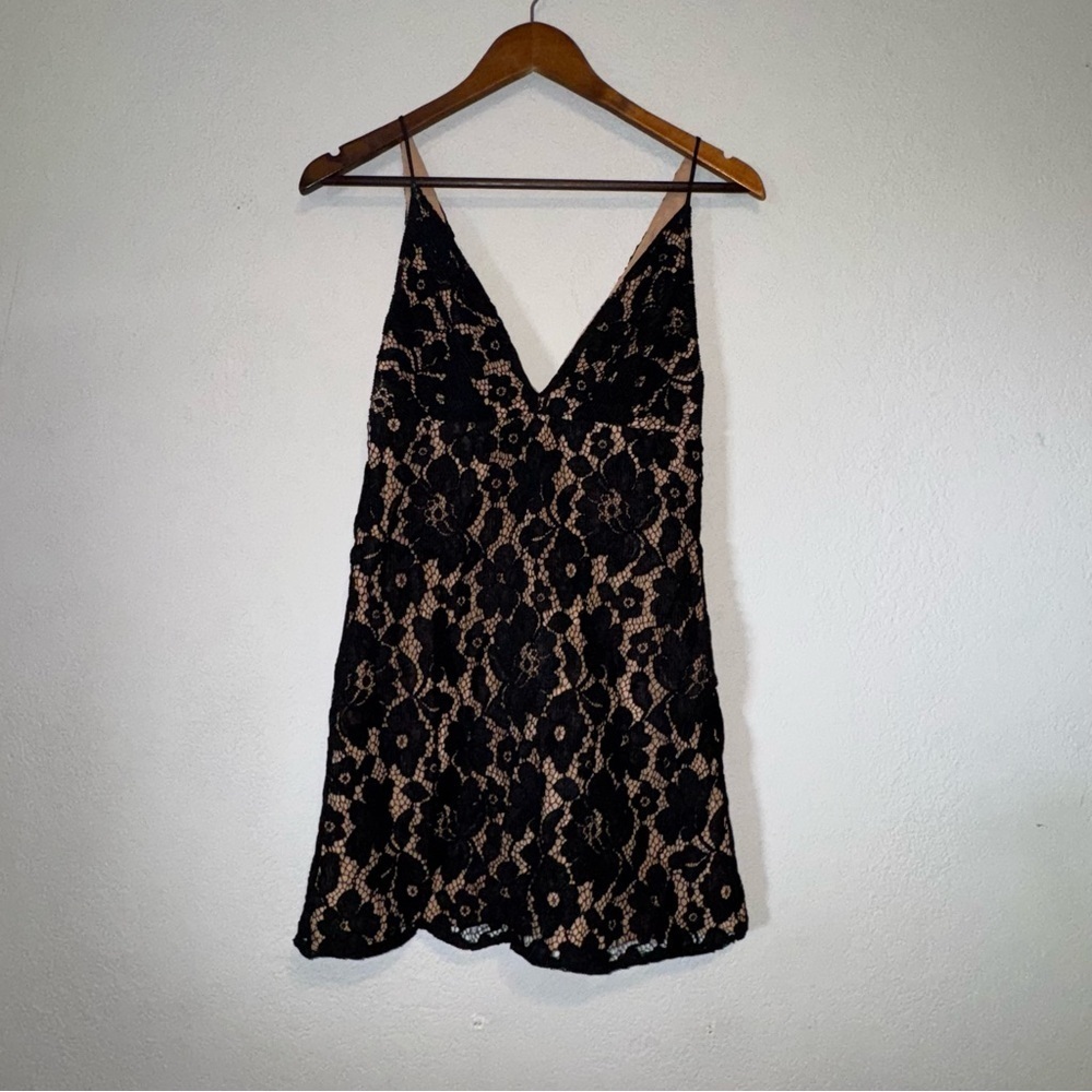 Free People Black Lace Chic Mini Dress - Picture 3 of 13